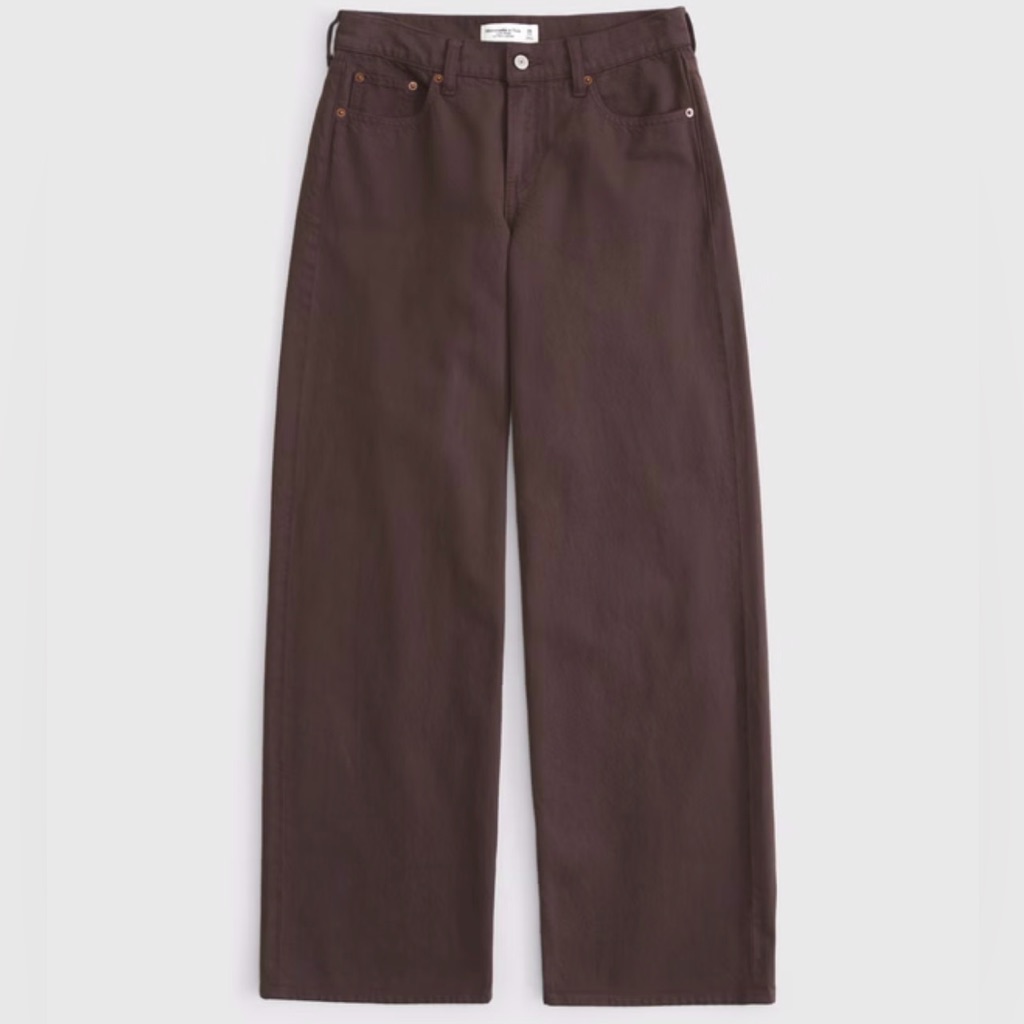 Nwt - Abercrombie & Fitch Low Rise Ultra Loose Jeans Brown 27 Short